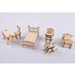 1:24 Scale - Dollhouse Furniture 34 Psc Set with Living Room, Kitchen, Bedroom and Bathroom Furniture Miniature Set - Dollhouse Furniture - Rajbharti Crafts