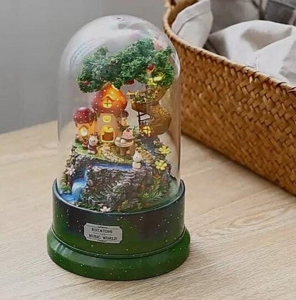 DIY Glass Ball Doll House - Decorative Water Globe With Rotating Music Box - Available In 6 Styles Dollhouse Educational Toys For Kids - Rajbharti Crafts