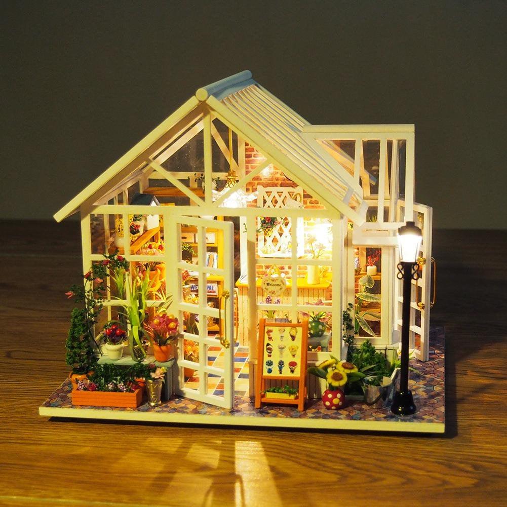 Flower Shop Nursery - DIY Dollhouse Kit - Plant Studio Miniature House Kit Adult Craft DIY Kits - Rajbharti Crafts