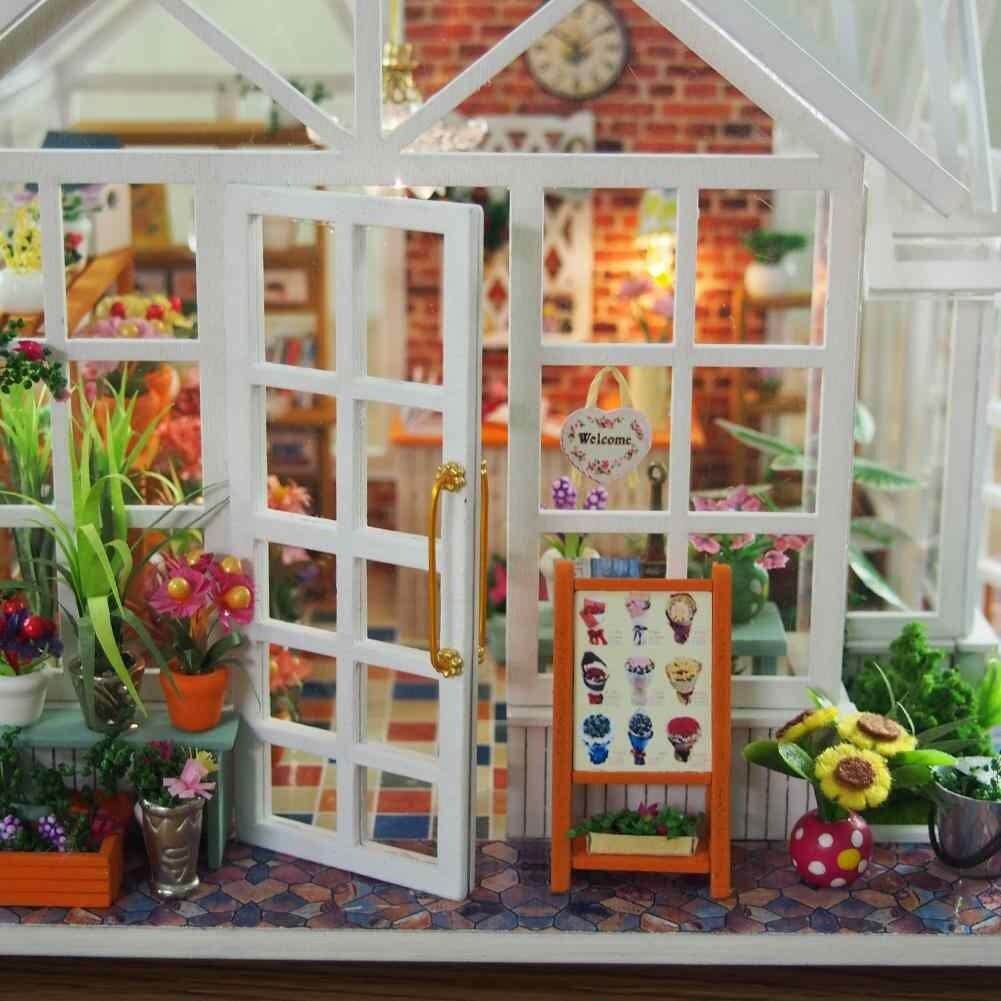 Flower Shop Nursery - DIY Dollhouse Kit - Plant Studio Miniature House Kit Adult Craft DIY Kits