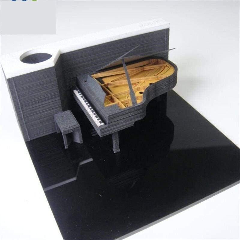 The Piano Model Building 3D Note Pad - Creative Art 3D Memo Pad - Omoshiroi Block - Post Notes - DIY Paper Craft - Stationery Toys With LED - Rajbharti Crafts
