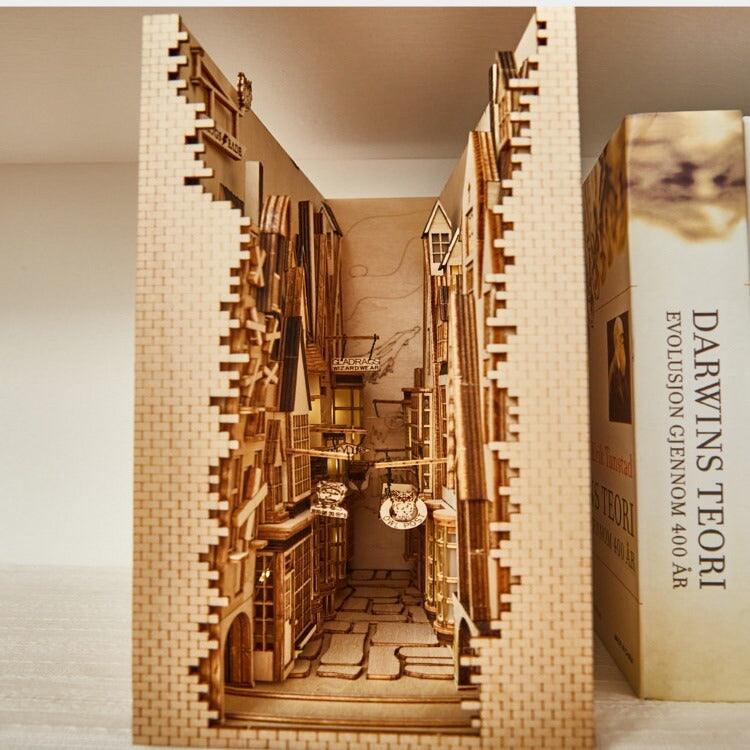 DIY Book Nook - Hogsmade Village Book Nook - DIY Magic Book Nook - Book Shelf Insert - Book Scenery - Bookcase -  DIY Dioramas Kit - Bookend