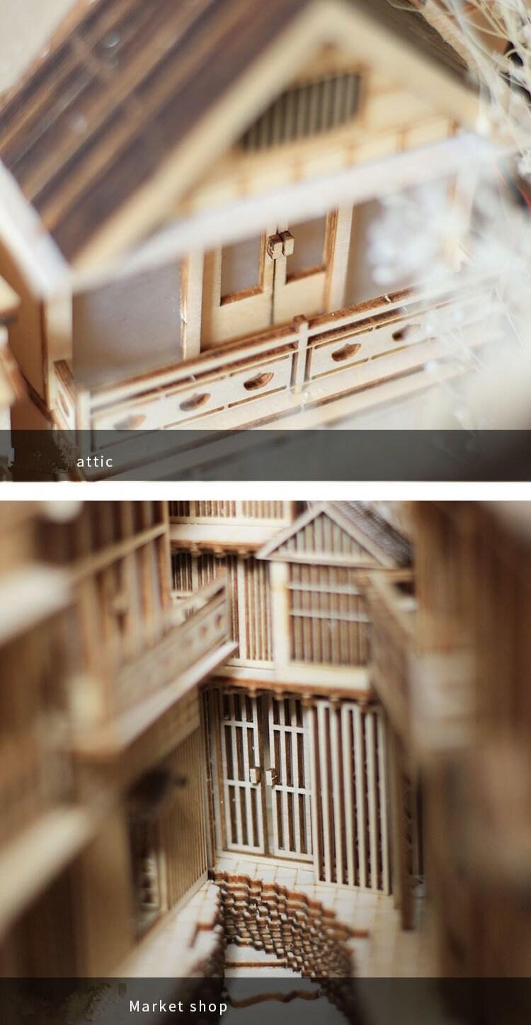 DIY Book Nook - Chinese Village Alley Book Nook - DIY Doll House Book - Book Shelf Insert - Book Scenery - Bookcase - Bookend Book Nooks Kit - Rajbharti Crafts