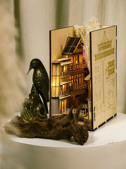 DIY Book Nook - Chinese Village Alley Book Nook - DIY Doll House Book - Book Shelf Insert - Book Scenery - Bookcase - Bookend Book Nooks Kit