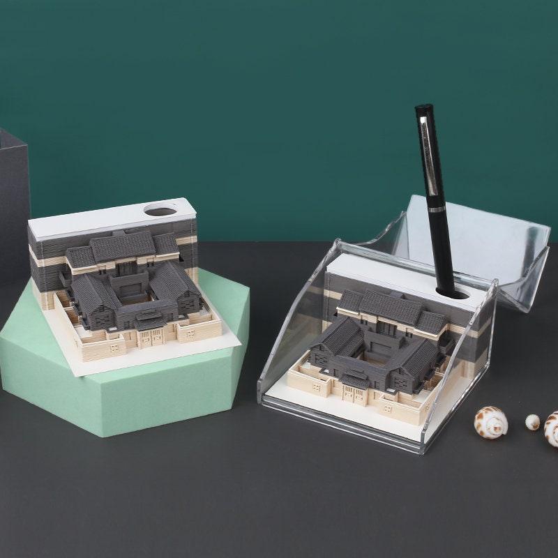 Japanese Architect Miniature Model Building 3D Note Pad - Art Memo Pad - Omoshiroi Block - Post Notes - DIY Paper Craft - Stationery Gifts