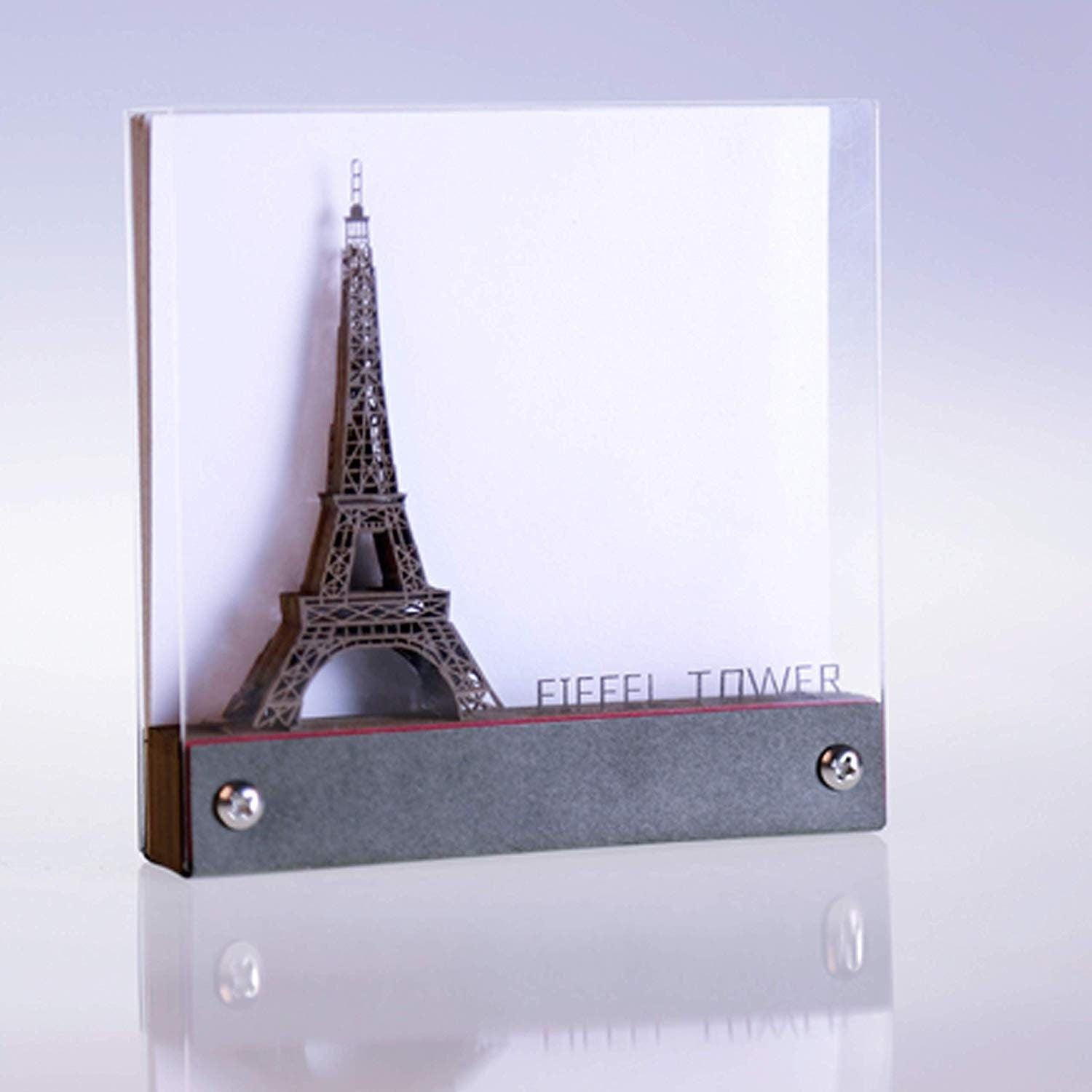 Paris Eiffel Tower Miniature Model Building 3D Note Pad - Art Memo Pad - Omoshiroi Block - Post Notes - DIY Paper Craft - Stationery Toys - Rajbharti Crafts