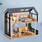 DIY Dollhouse Kit American Retro Style Miniature Living Room Dollhouse Available In 3 Style - Best Birthday , Christmas Gifts