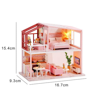 DIY Dollhouse Kit American Retro Style Miniature Living Room Dollhouse Available In 3 Style - Best Birthday , Christmas Gifts - Rajbharti Crafts