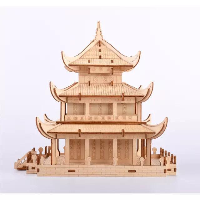 DIY Doll House Kit - Chinese Traditional Style Building Dollhouse Miniature - DIY Wooden Puzzle Dollhouse Kit - Wooden Miniature Doll House