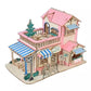 DIY Wooden Doll House Kit - Beautiful Villa With Terrace Cafe - 3D Wooden Puzzle Mechanical Model Building Kit - Wooden Puzzle Dollhouse