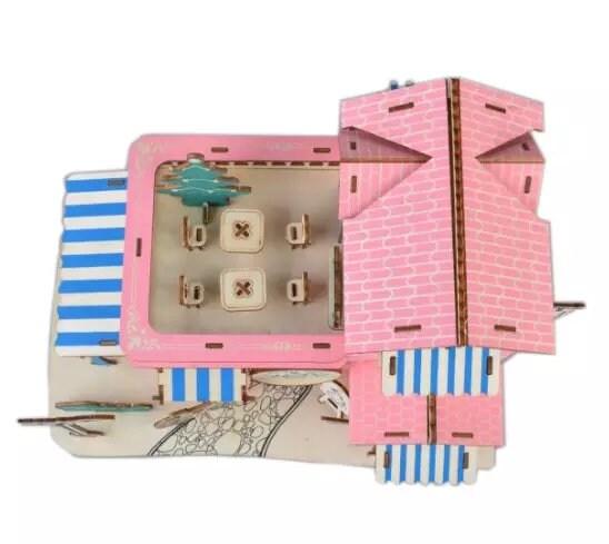 DIY Doll Dollhouse Assemble Puzzle Toys For Children Miniatures Doll House  Furniture Kit Jigsaw 3D Paper