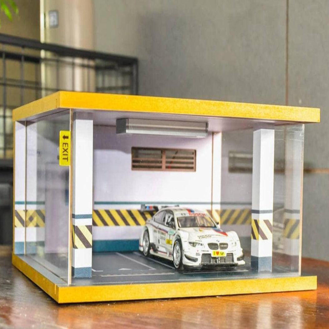 Toy Car Storage - Die Cast Car Garage Diorama - Car Parking Lot - DIY 1:32 Model Car Parking Space  Simulation Toy Car Showroom With LED