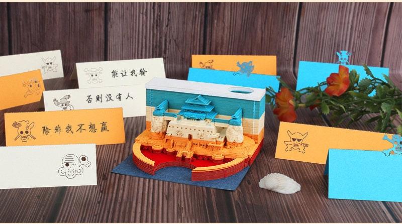 Chinese Imperial Palace Miniature 3D Note Pad - Creative Memo Pad - 3D Omoshiroi Block - DIY Paper Craft - Stationery Toys With LED - Gifts