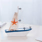 Miniature Sailboat Model - Ferry Ship Model - Mediterranean Style Sailboat - Wooden Miniature Ship - Marine Decoration - Nautical Decoration