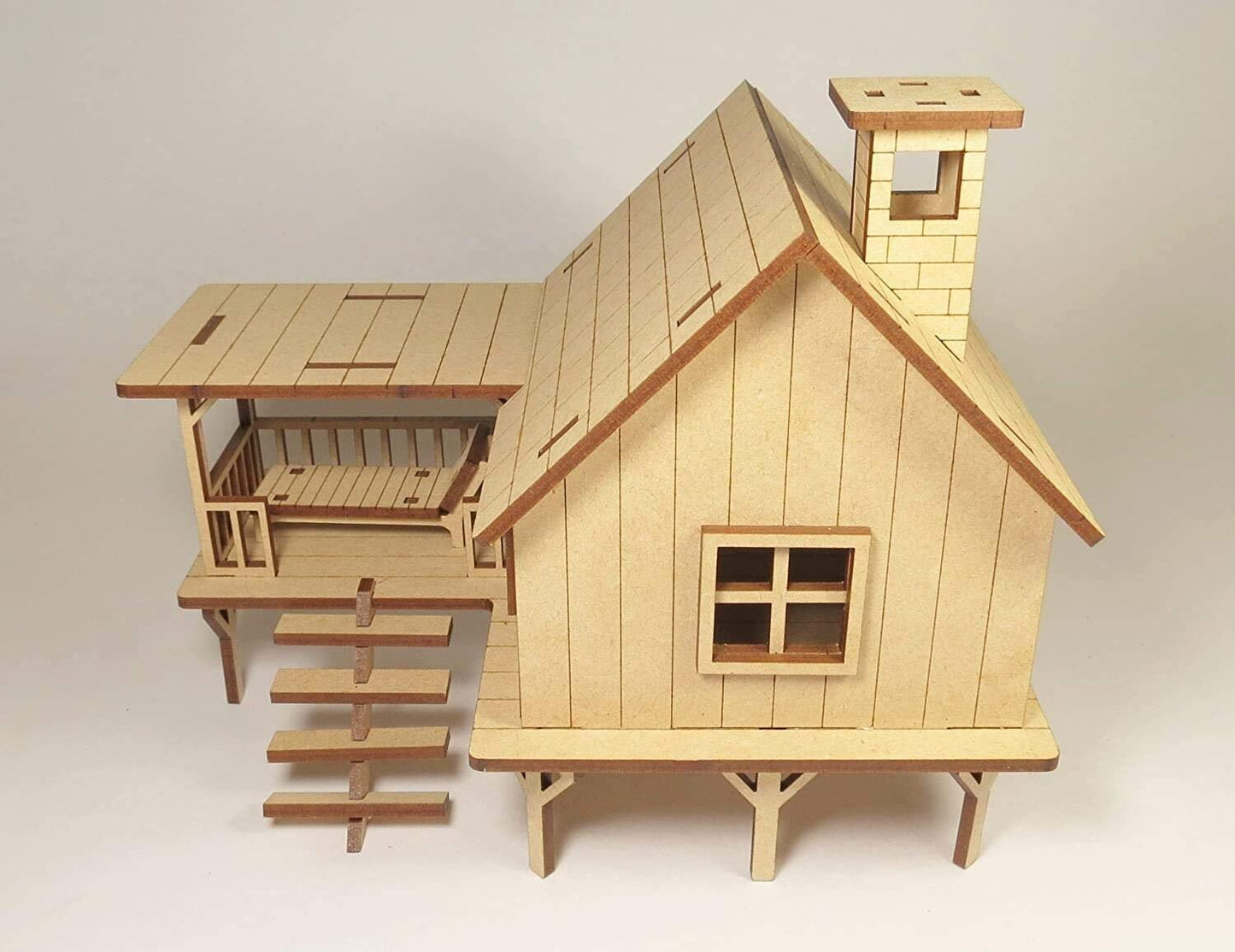 DIY Wooden Doll House Kit - DIY Beach House Miniature - Farm House - 3D Wooden Puzzle - Construction Toy, Modeling Kit - Easy to Assemble