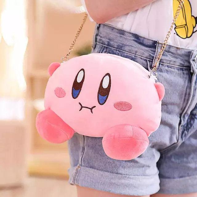 Cute Kirby Bag With Chain - New Star Kirby Shoulder Bag - Girl Purse - Plush Messenger Bag - Sling Bag - Peripheral Plush Shoulder Bag