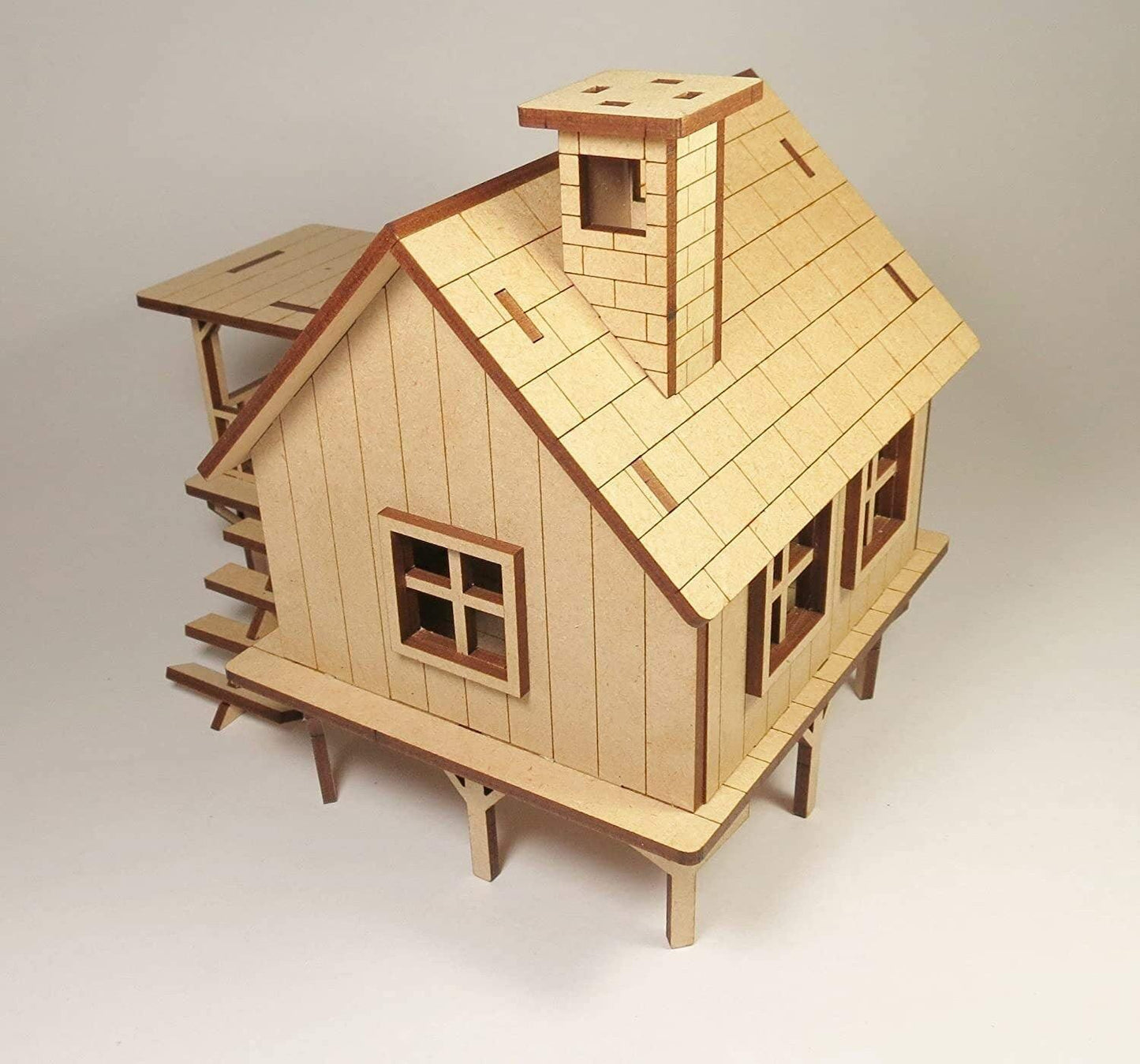 DIY Wooden Doll House Kit - DIY Beach House Miniature - Farm House - 3D Wooden Puzzle - Construction Toy, Modeling Kit - Easy to Assemble - Rajbharti Crafts