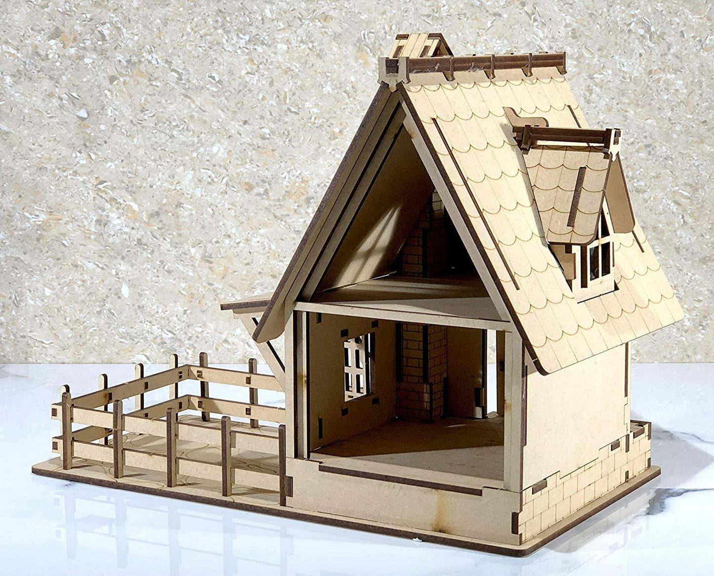 DIY Wooden Doll House Kit - DIY Garden House Miniature - Farm House - 3D Wooden Puzzle - Construction Toy, Modeling Kit - Easy to Assemble