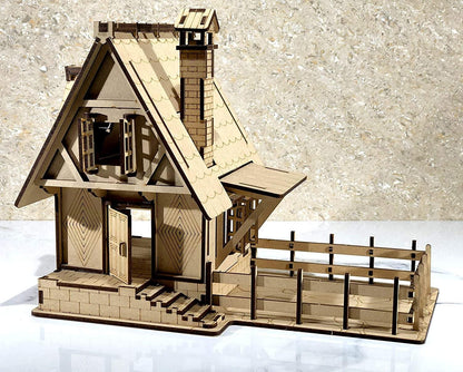 DIY Wooden Doll House Kit - DIY Garden House Miniature - Farm House - 3D Wooden Puzzle - Construction Toy, Modeling Kit - Easy to Assemble - Rajbharti Crafts
