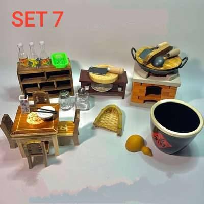 Dollhouse Kitchen Set - Real Cooking Miniature Kit -Happy Kitchen- Miniature Stove - Miniature Kitchen Set - Miniature Utensils - 1:12 Scale - Rajbharti Crafts
