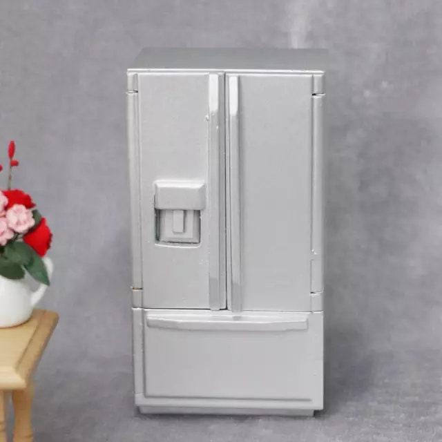1:12 Mini Dollhouse Furniture Accessories Miniature Kitchen White  Refrigerator 2 Door Fridge Living Room Pretend Play Toy