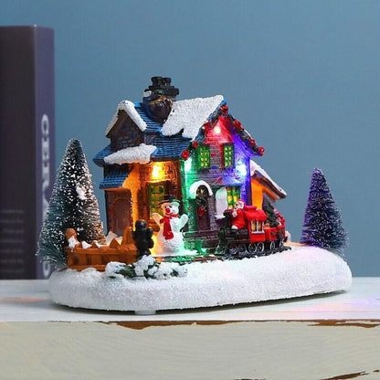 Christmas Village House - Christmas Gift Mini Christmas House With LED - Christmas Snow House - Holiday Gifts - Christmas Village Scene - Rajbharti Crafts