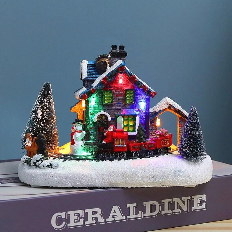 Christmas Village House - Christmas Gift Mini Christmas House With LED - Christmas Snow House - Holiday Gifts - Christmas Village Scene - Rajbharti Crafts
