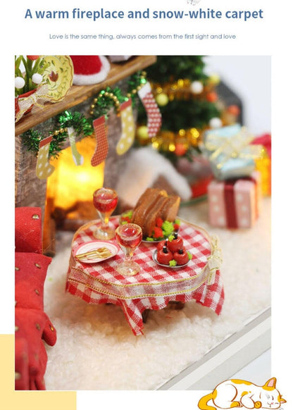 Christmas Dollhouse DIY Doll House Kit Christmas Night Miniature Christmas Diorama Miniature Best Christmas Decor Gift DIY Christmas Craft - Rajbharti Crafts