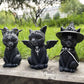 Cat Halloween Dwarf Gnome Garden Decorations Magic Cat Sculpture Black Cat Figurines Lawn & Yard D?cor Resin Crafts Witch Cat Decoration - Rajbharti Crafts