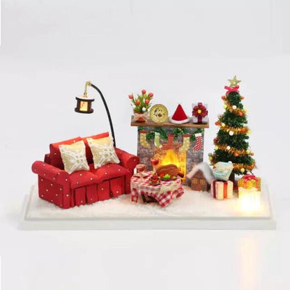 Christmas Dollhouse DIY Doll House Kit Christmas Night Miniature Christmas Diorama Miniature Best Christmas Decor Gift DIY Christmas Craft - Rajbharti Crafts