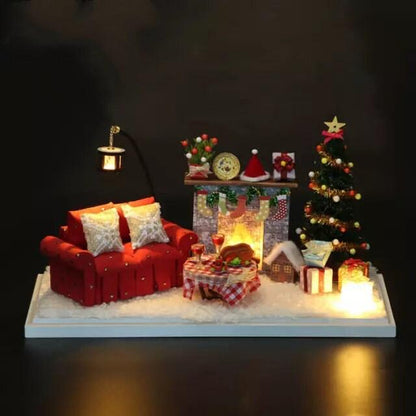 Christmas Dollhouse DIY Doll House Kit Christmas Night Miniature Christmas Diorama Miniature Best Christmas Decor Gift DIY Christmas Craft - Rajbharti Crafts