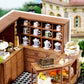 DIY Dollhouse Kit - Momo Tea Shop - Dollhouse Cafe Miniature Coffee Shop Dollhouse Miniature Coffee Shop Kit Christmas Gift