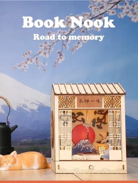 DIY Book Nook - Zen Tea Book Nooks - Mount Fuji Book Nooks - Book Shelf Insert - Japanese Book Nooks - Chinese Book Nooks - DIY Dioramas Kit - Rajbharti Crafts