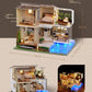 Japanese Style DIY Dollhouse Kit Miniature With Swimming Pool Duplex House Two Story Dollhouse Japanese Villa Style Miniature Dollhouse Kit - Rajbharti Crafts