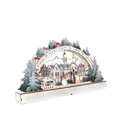 Christmas Village House - Christmas Gifts Christmas Decorations With LED - Wooden Christmas House - Holiday Gifts - Christmas Village Scene - Rajbharti Crafts