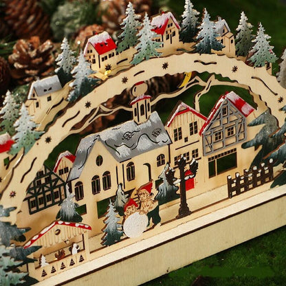 Christmas Village House - Christmas Gifts Christmas Decorations With LED - Wooden Christmas House - Holiday Gifts - Christmas Village Scene - Rajbharti Crafts