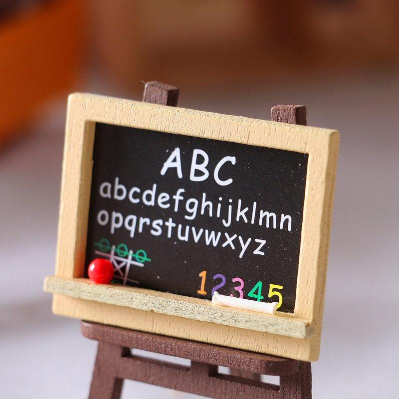 1:12 Scale Miniature Black Board - Miniature Classroom - Miniature Study Board - Mini Teaching Board - Miniature Accessories - Dollhouse - Rajbharti Crafts