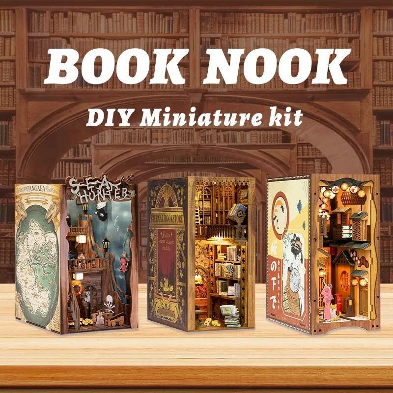 Eternal Bookstore Book Nook - DIY Book Nook Kits - Library Book Shelf Insert Book Shop - Rajbharti Crafts