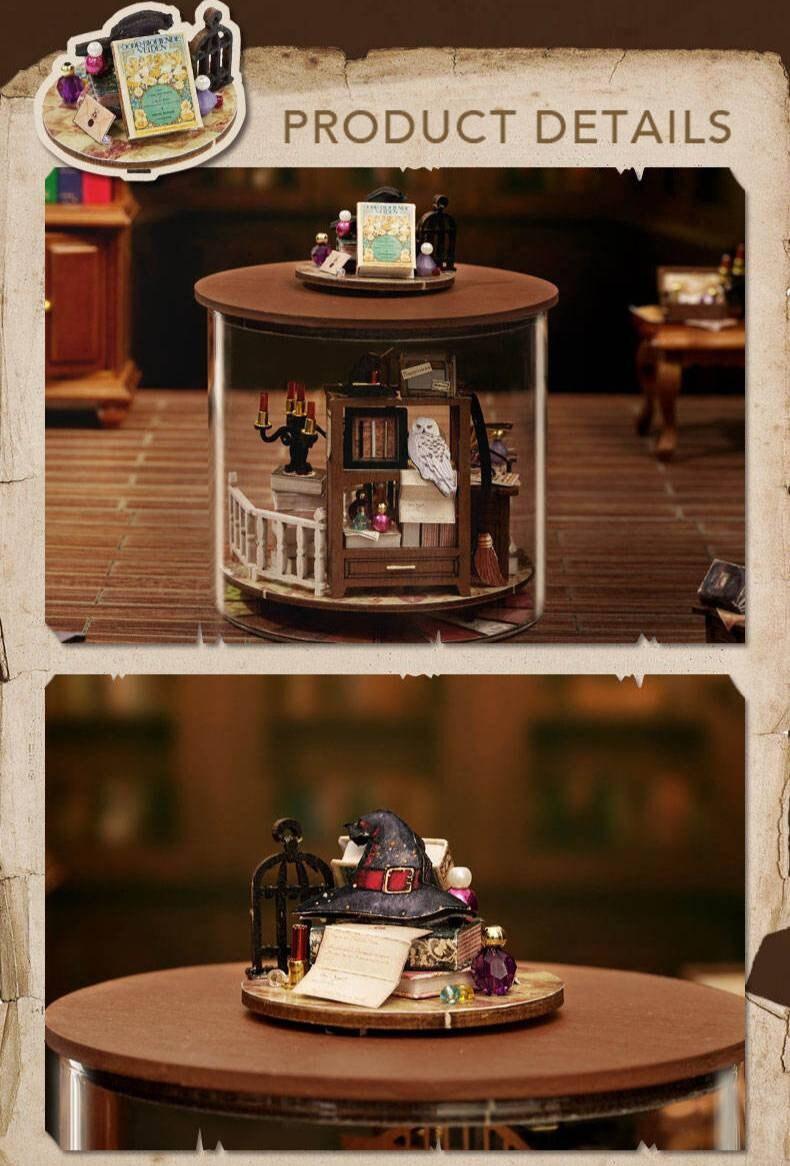 DIY Dollhouse Kit Magic House Wizard School Office Miniature Dollhouse Magic School Doll House Potter Heads Birthday Gift Adult Craft