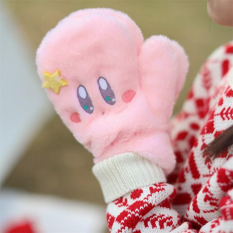 Kirby Style Scarf - Hand Gloves - Kirby Hoodie Hat - Quality Knitting Kirby Ladies Scarves Neckerchiefs - Cute Kirby Hat - Hand Gloves