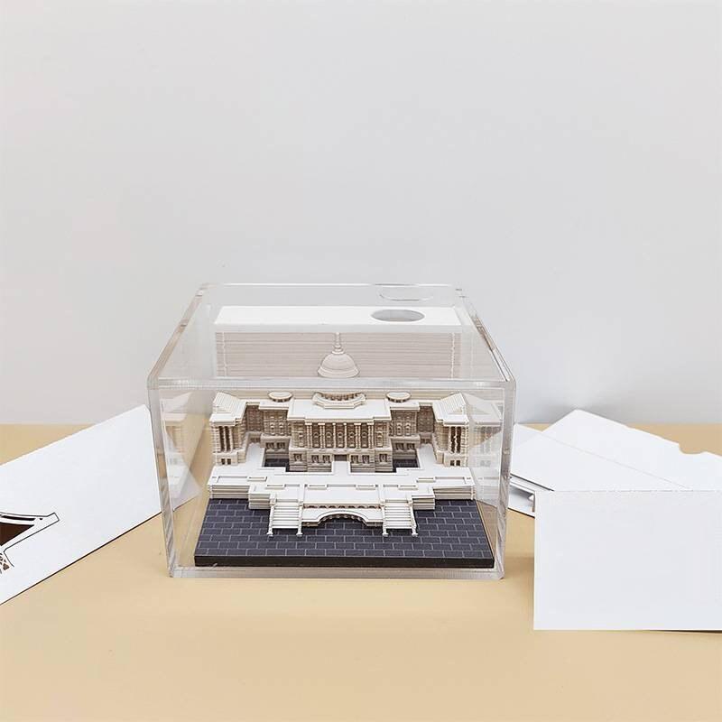 US White House 3D Note Pad - Creative Memo Pad - 3D Omoshiroi Block - Presidents Office DIY Paper Craft - USA National Day Gifts