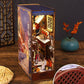 DIY Book Nook Kits - Charming Alley Japanese Street Book Nook - DIY Book Shelf Insert Decorative Bookends Bookcase with LED Building Kit - Rajbharti Crafts