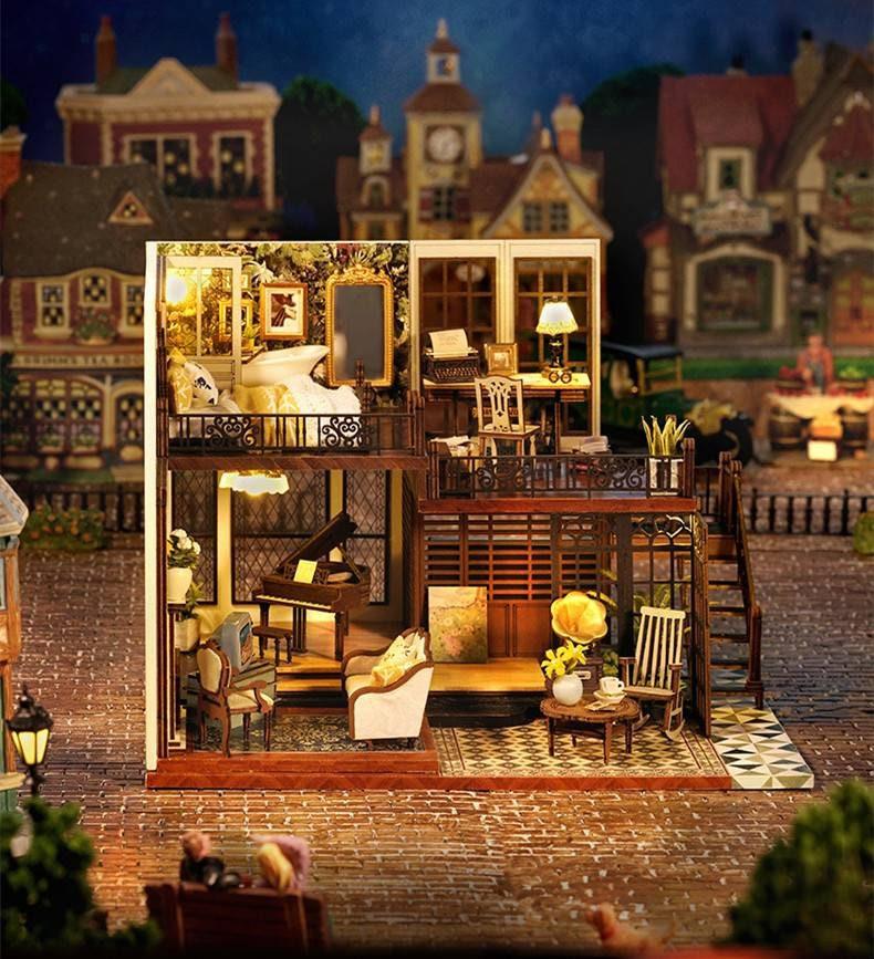 Diy miniature dollhouse 2024 kit time apartment