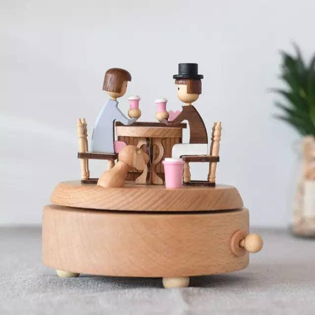 Valentine Day Music Box Personalized Wooden Valentine Music Box Sweet Love Music Wedding Music Box Clockwork Music Boxes Couple Gifts - Rajbharti Crafts
