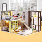 Miniature Dollhouse - DIY Dollhouse Kit - Contracted City Apartment Dollhouse Modern Style Living Room Duplex Miniature Kit Adult Crafts Kit