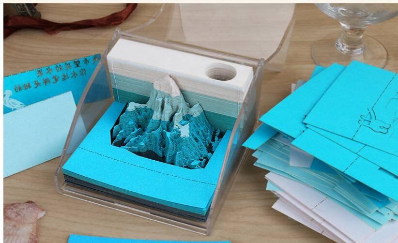 Alps Mountain Ranges 3D Note Pad Artistic Memo Pad Mount Everest Mount Fuji Note Pads Omoshiroi Blocks DIY Paper Crafts - Rajbharti Crafts