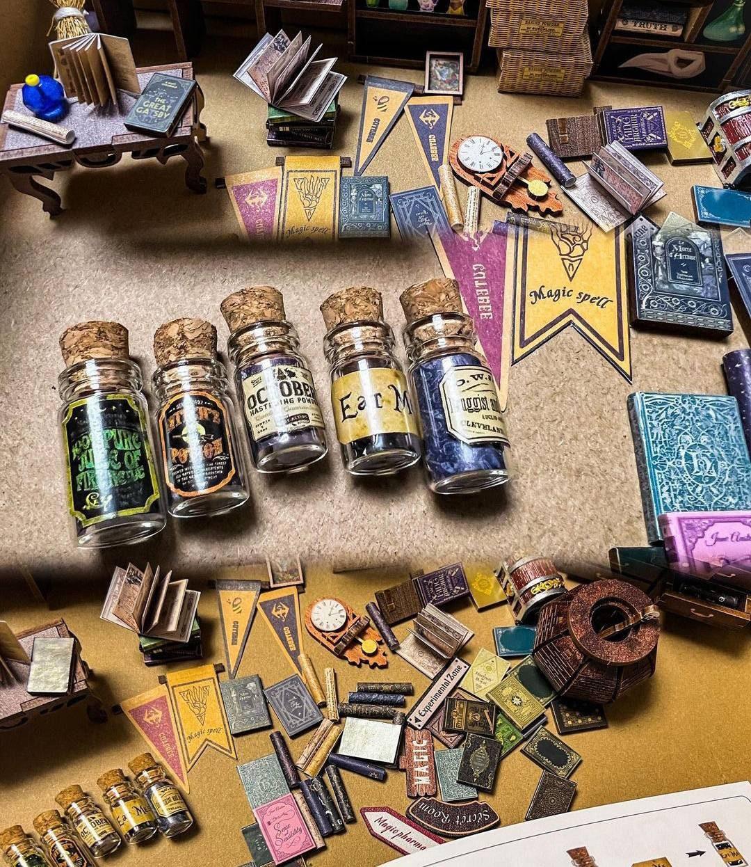 Magic Pharmacist Book Nook DIY Book Nook Kits The Alchemist Book Nook Apothecary Book Nook
