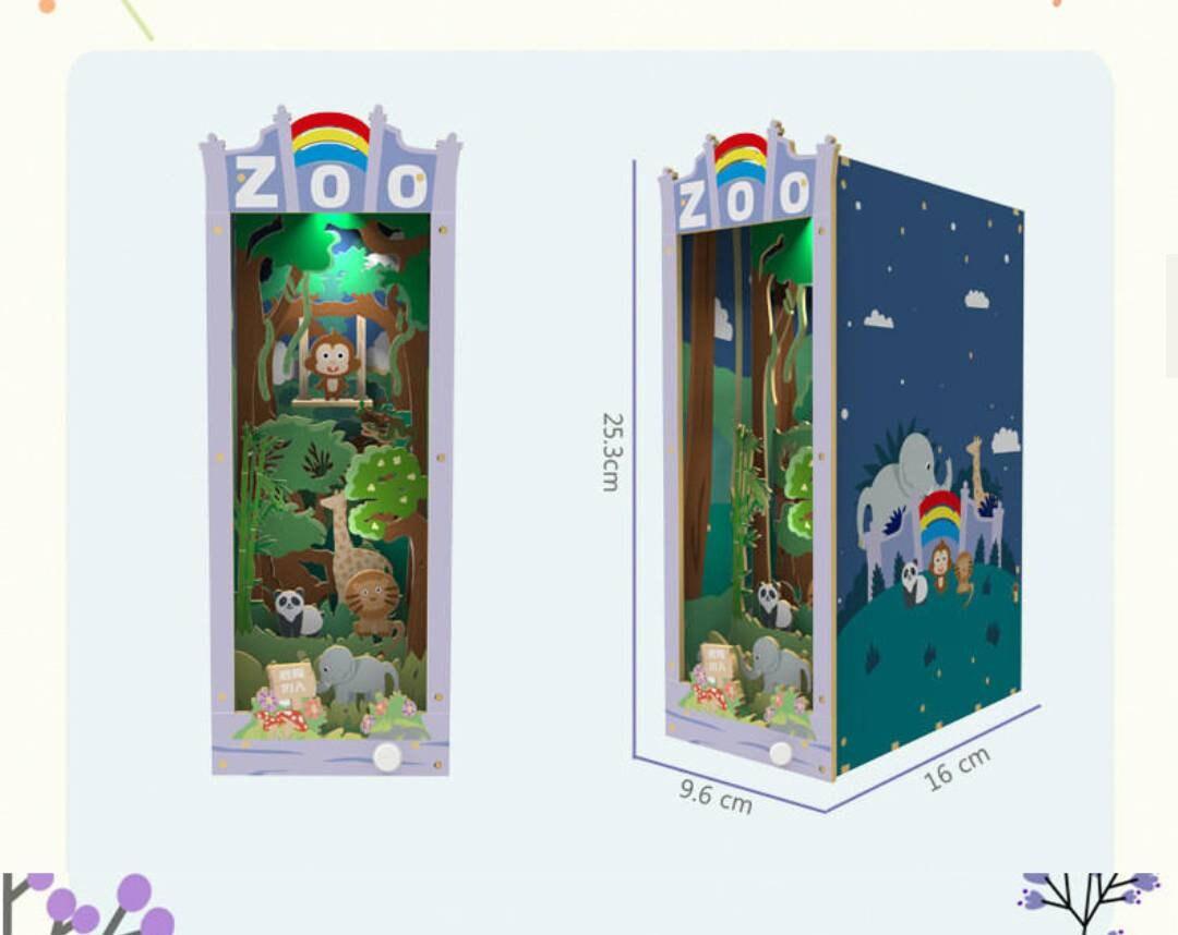 DIY Book Nook Kits - Story Tales Book Nooks - Fairy Tales Book Nook DIY Book Shelf Insert Decorative Bookends Bookcase with LED Building Kit