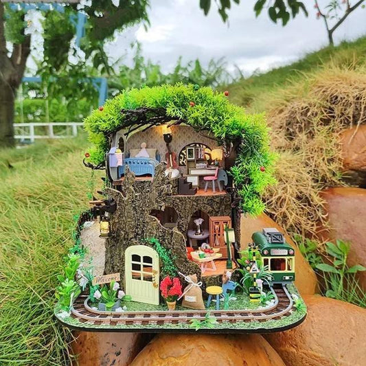 DIY Dollhouse Kit Forest Secret House Garden Villa Jungle Villa Forest Villa Forest House Tree House Tree Dollhouse Miniature Dollhouse Kit - Rajbharti Crafts