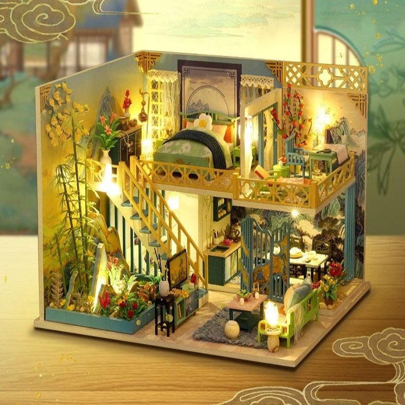 Duplex Apartment Japanese Living Room Inherit Beauty Traditional Style Miniature Dollhouse DIY Dollhouse Kits Japanese Dollhouse Miniature - Rajbharti Crafts